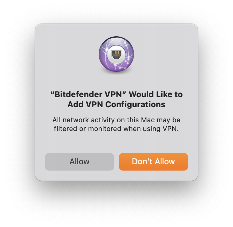 VPN Bitdefender para Mac - VPN Bitdefender gostaria de adicionar configurações VPN