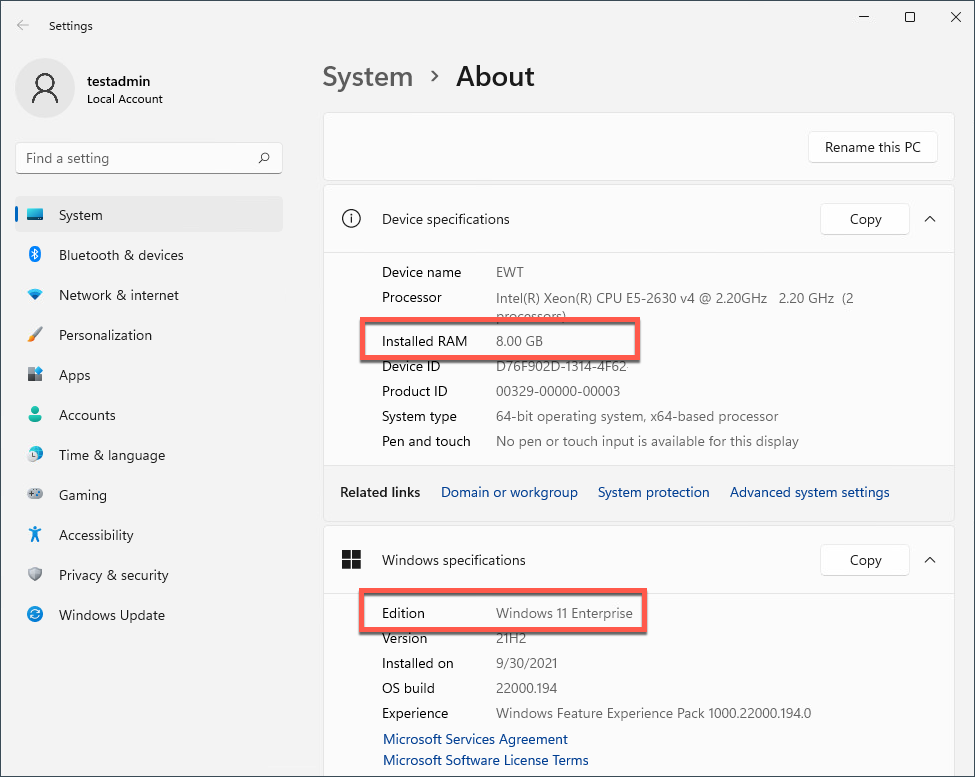 Verificar requisitos do sistema - Windows 11