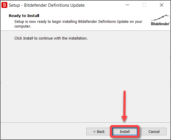 Instalar atualizações do Bitdefender offline
