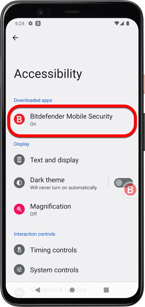 Como remover o botão B flutuante no Android - etapa 3