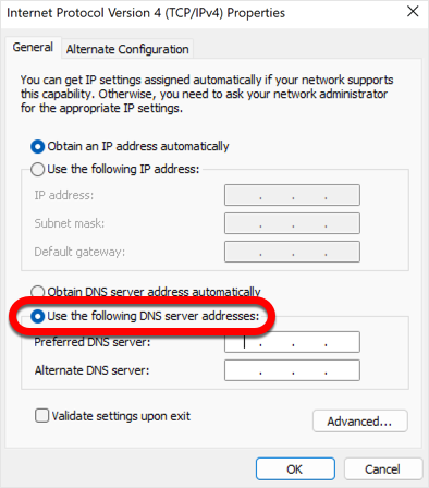 Alterar o servidor DNS no Windows